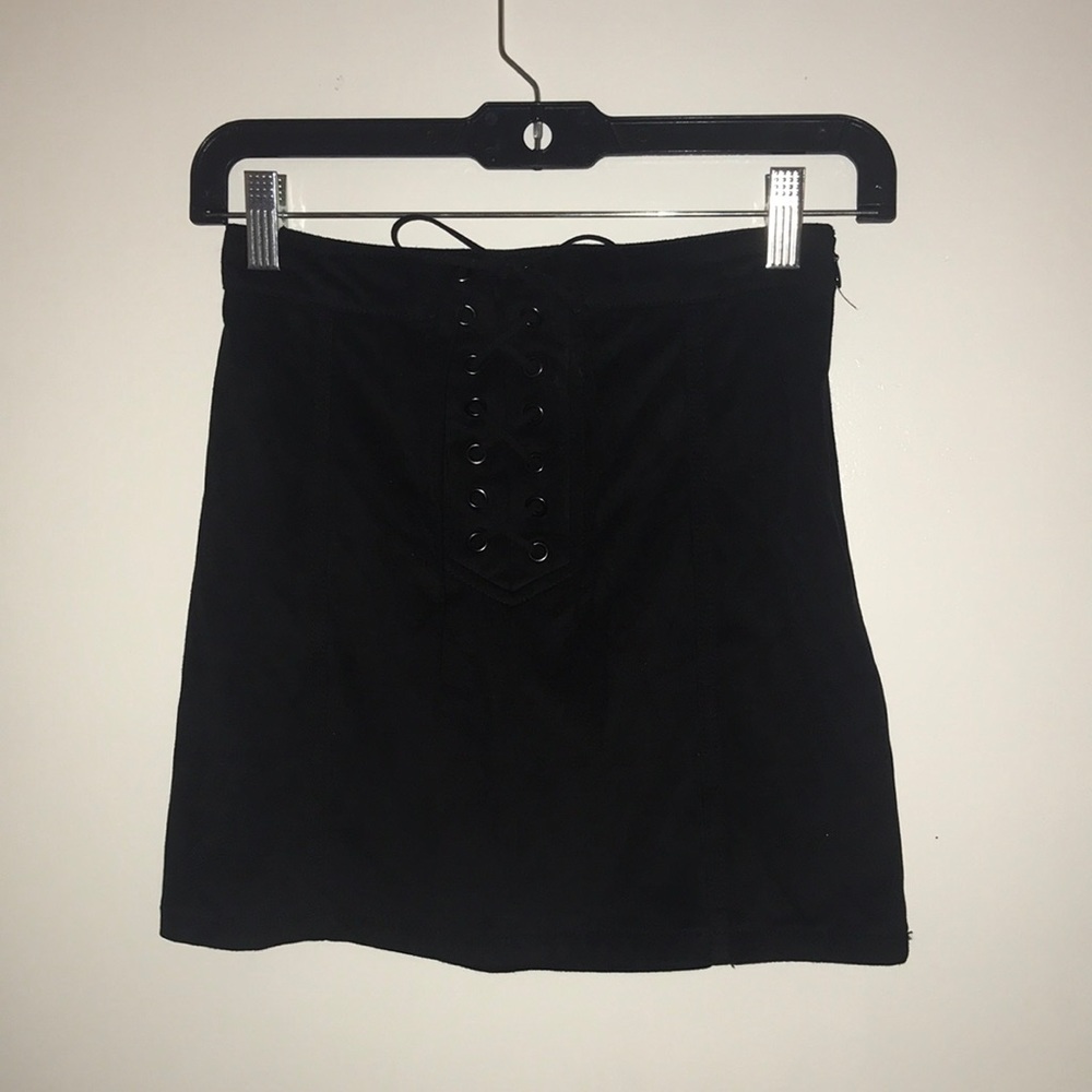 Black mini skirt